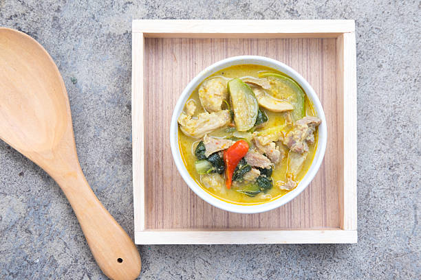 Green curry pork , Thailand style food