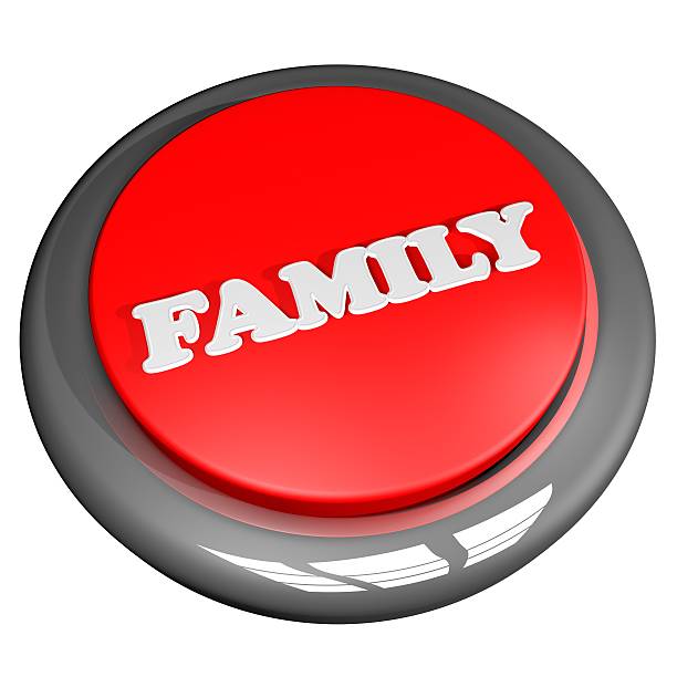 istock Family button isolated over white 611602058