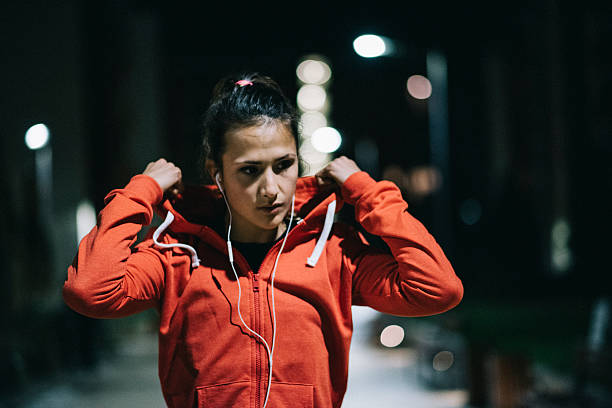 istock Preparing for midnight workout in neighborhood 611602636