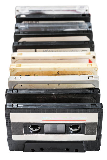 istock Old Cassette tapes isolated on white background 611602984
