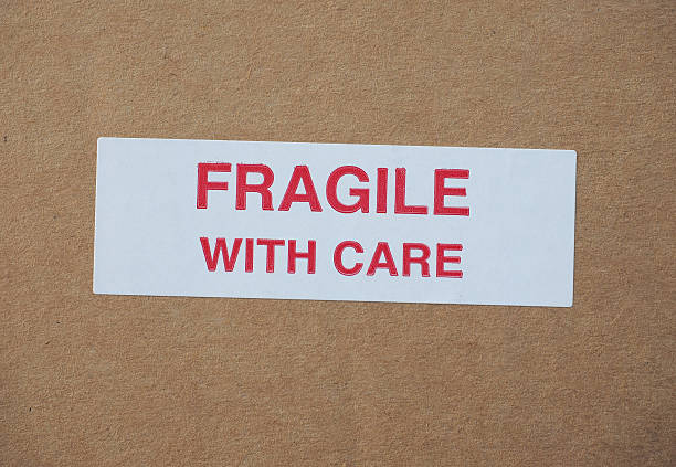 istock Fragile with care sign 611604752