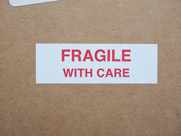 istock Fragile with care sign 611605454