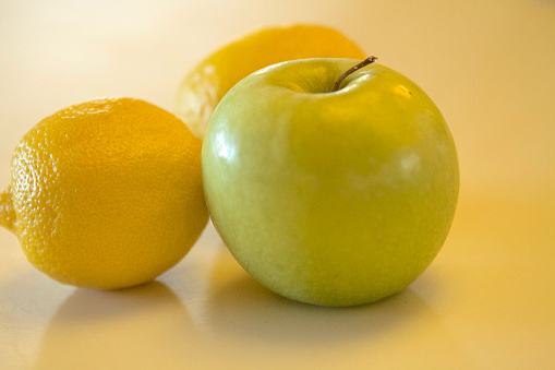 Apple,lemons,colourful healthy fruit