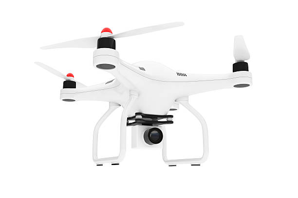 istock White Quadrocopter drone with Photo Camera. 3d Rendering 611605898