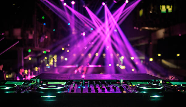 istock DJ console mixing desk at a night club 611606990