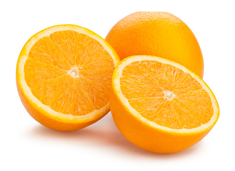 sliced oranges isolated
