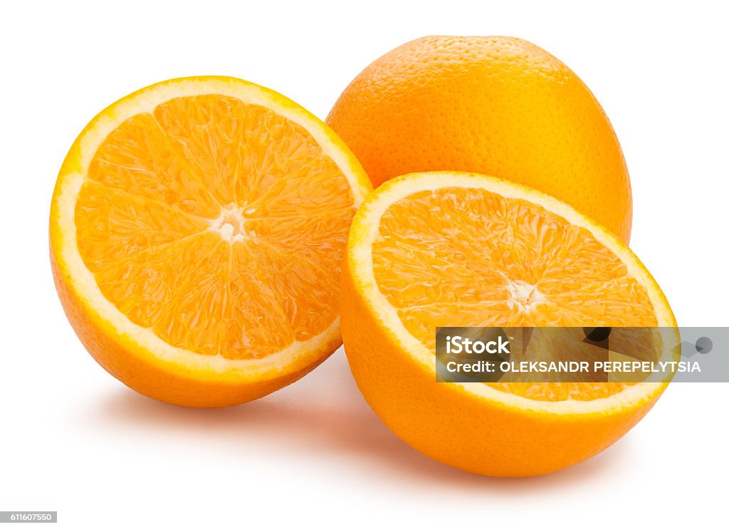 oranges sliced oranges isolated Valencia Orange Stock Photo