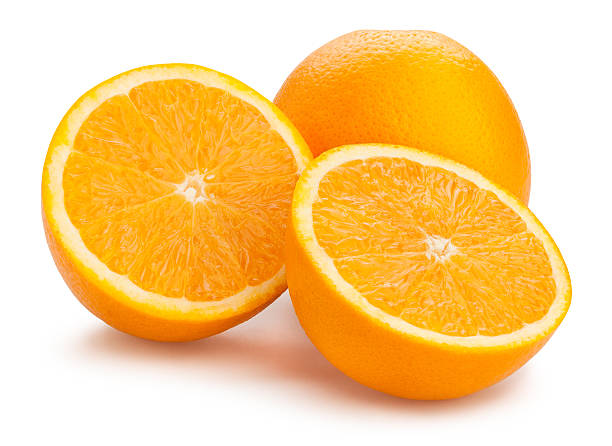 oranges sliced oranges isolated valencia orange stock pictures, royalty-free photos & images