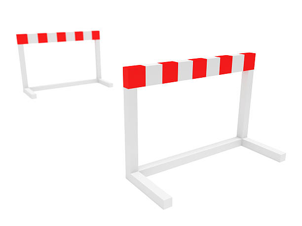 istock Two Hurdles, 3d illustration on a white background 611607808