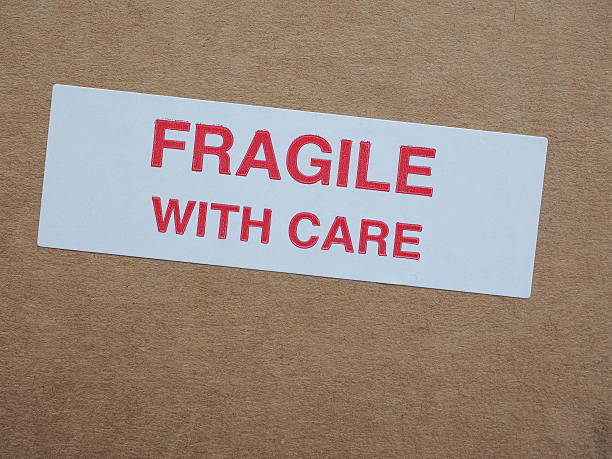 istock Fragile with care sign 611608630