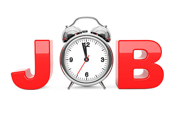 istock Classic Alarm Clock as Red Job Sign. 3d Rendering 611610370