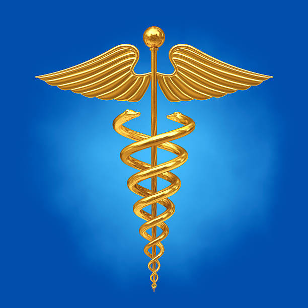 3d medical logo on a colour background
