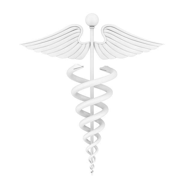 istock White Medical Caduceus Symbol. 3d Rendering 611610702