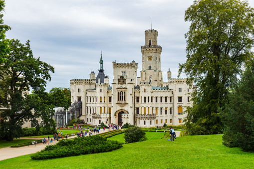 Hluboka nad Vltavou, Czech Republic - August 21, 2016: Castle Hluboka nad Vltavou is one of the most beautiful castles of the Czech Republic.