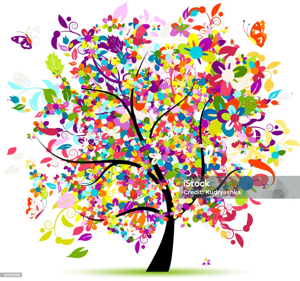 Floral tree for your design Floral tree for your design. Vector illustration Tree stock vector