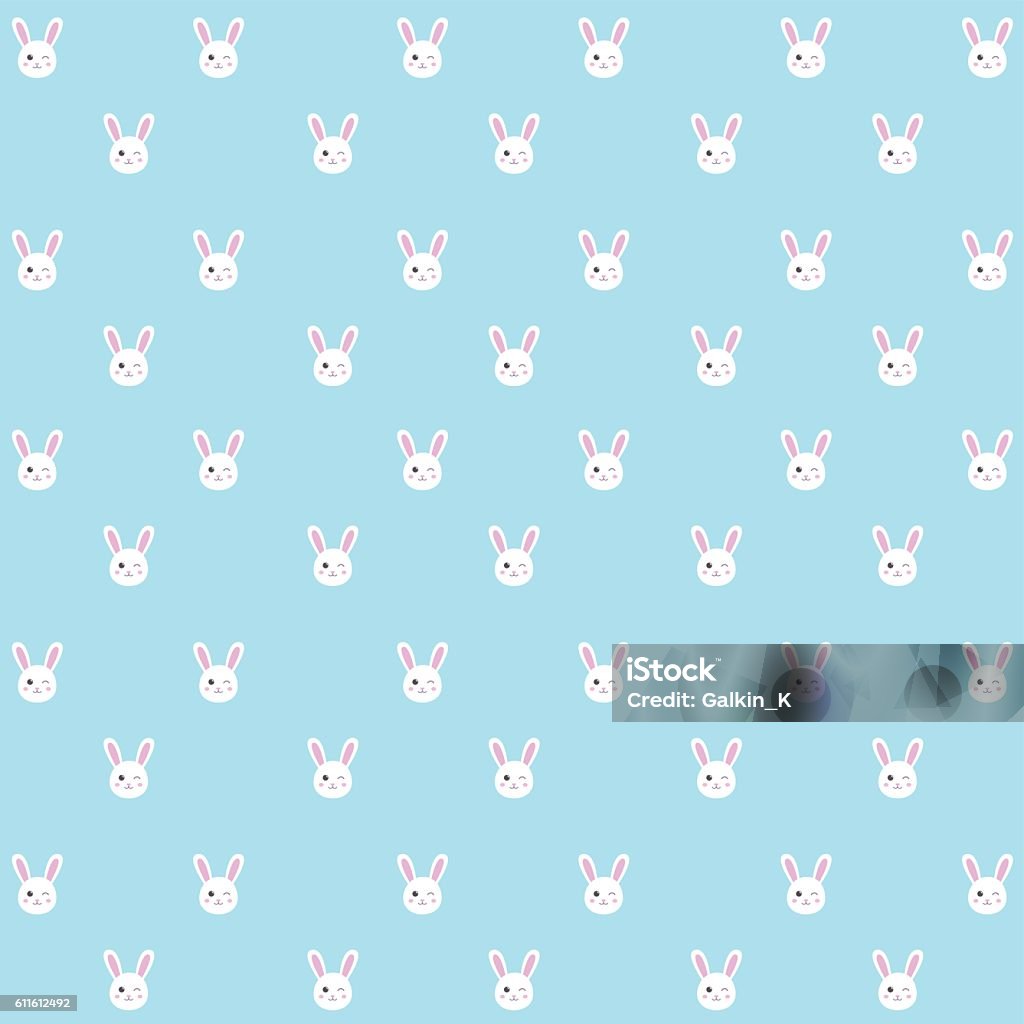 Blue Rabbit Pattern Desktop Background Seamless Rabbit Pattern On Blue Background Stock Illustration ...