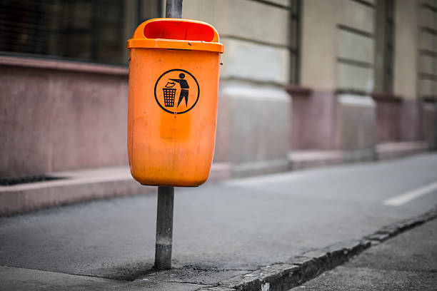 city garbage stock photo