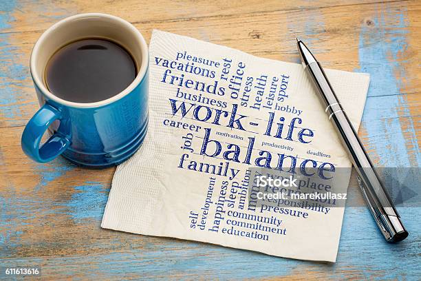 Work Life Balance Word Cloud Stock Photo - Download Image Now - Life Balance, Balance, Lifestyles