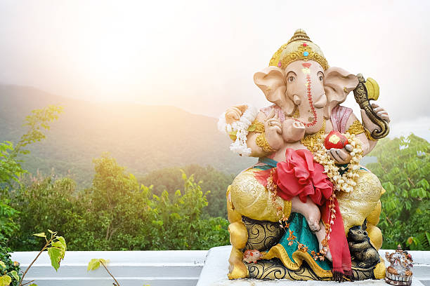 beautiful statue of Ganesh On the background landscape beautiful statue of Ganesh On the background landscape ganesha god thailand india stock pictures, royalty-free photos & images