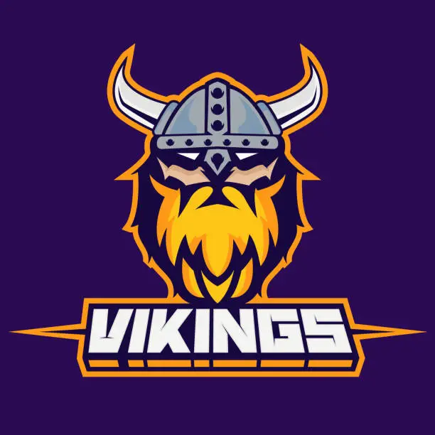 Vector illustration of Modern professional logo for sport team. Viking mascot. Vikings, vector