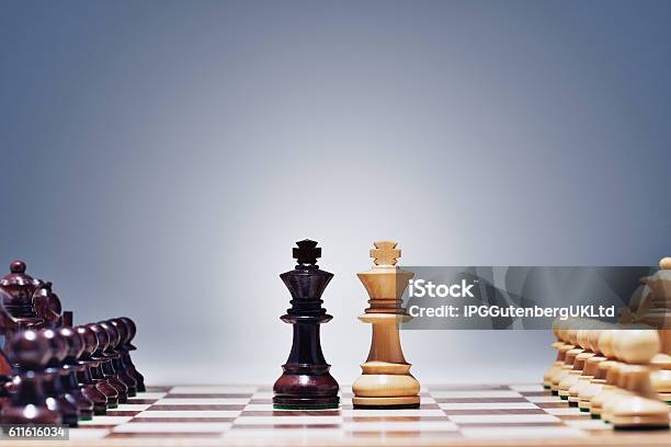 Kings Face To Face Stock Photo - Download Image Now - Chess Board, Symmetry, Chess