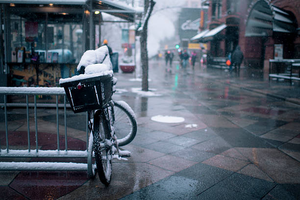 Bicycle or bike in the, snow in Denever Colorado