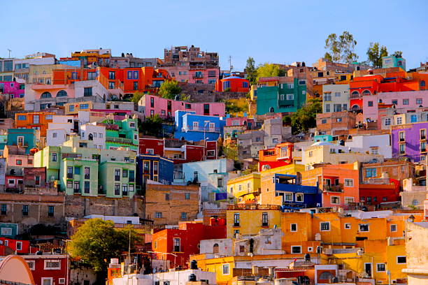 case di guanajuato - messico foto e immagini stock