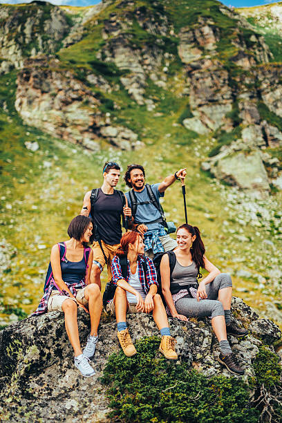 istock Friends resting in the mountain 611624850