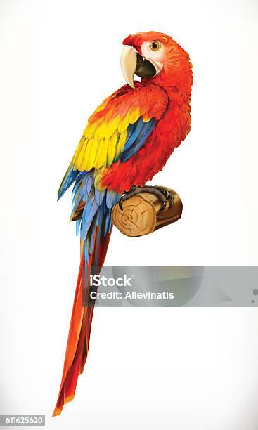 Ara Parrot Macaw Photo Realistic 3d Vector Icon Stock Illustration - Download Image Now - Parrot, Macaw, Drawing - Art Product