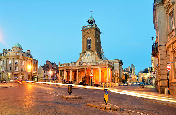 istock Northampton town centre at night. Allsaints church. 611626466
