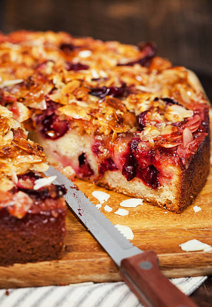 istock Delicious homemade crumble plum cake 611627206
