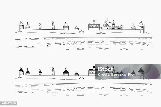 Novgorod Kremlin In Veliky Novgorod Russia Stock Illustration - Download Image Now - Architecture, Cathedral, Church
