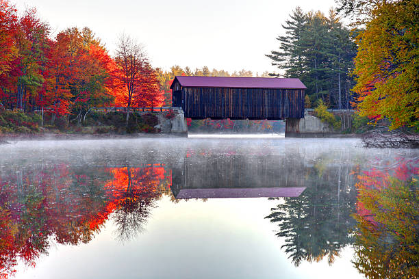 istock County Covered Bridge near Hancock, New Hampshire 611629292