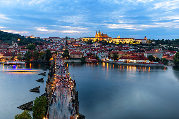 istock Charles bridge at evening, Prague, Czech Republic 611630030