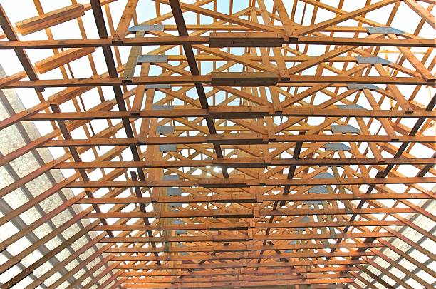 istock New Wooden roof 611631524