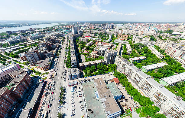 istock Aerial city view. Urban landscape. Copter shot. Panoramic image. 611747636