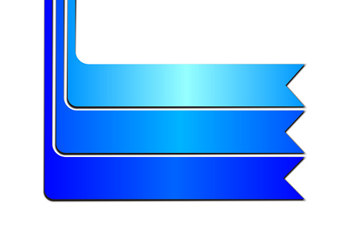 Blue Banner Ribbon on White Background Vector Illustration