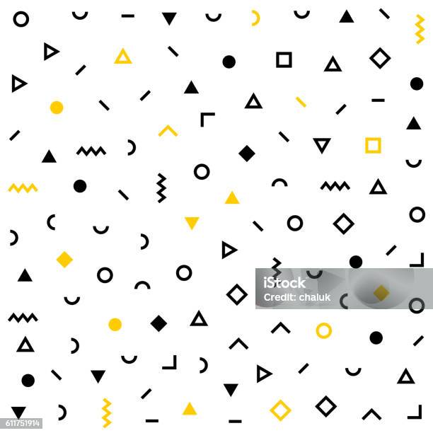 Hhipster Pattern With Geometric Shapes Stock Illustration - Download Image Now - Triangle Shape, Pattern, Backgrounds