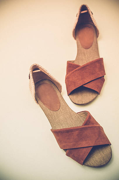 istock Suede brown and beige shoes 611752918