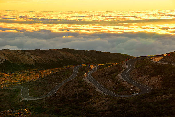 istock Sea clouds over Bandaiazuma Skyline in the morning. 611755902
