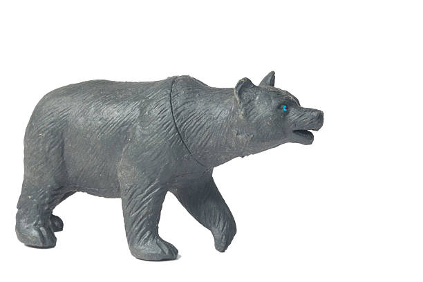 istock plastic toy of black bear 611759744