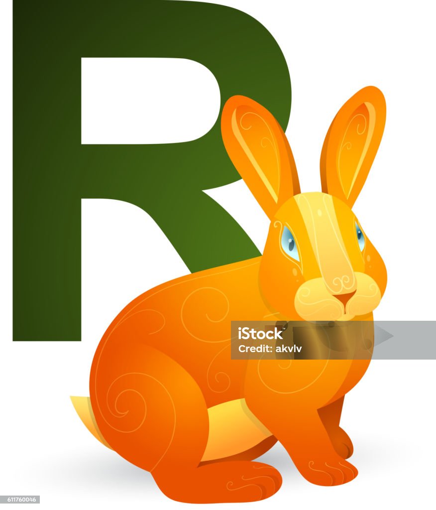 Rabbit R Alphabet R For Rabbit Stock Illustration - Download Image Now - Alphabet, Animal ...