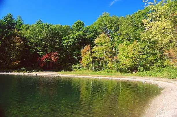 Photo of Walden Pond in Concord, Massachusetts, USA.