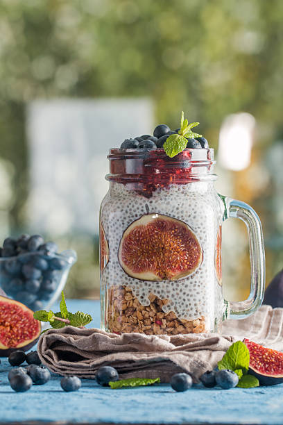 istock Glass jar of healthy breakfast 611762264