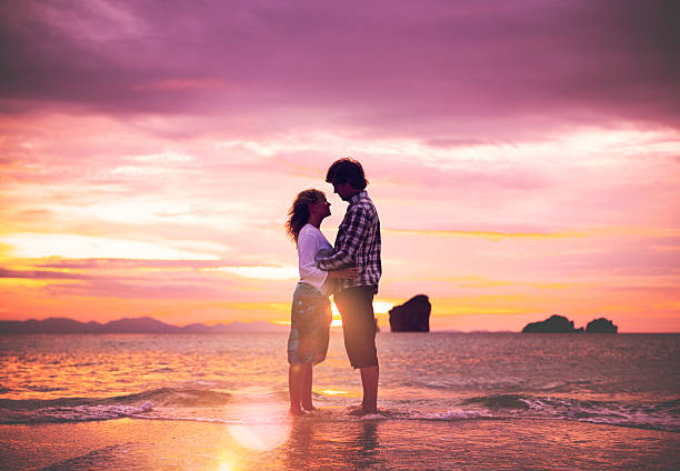 Couple Love Beach Romance Togetherness Concept