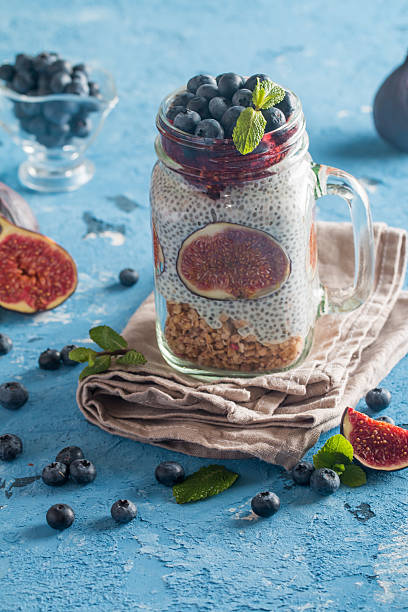 istock Glass jar of healthy breakfast 611762392