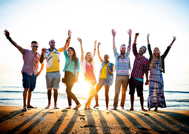 istock Friendship Freedom Beach Summer Holiday Concept 611763562