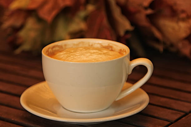 istock top view of Coffee cup with cappuccino 611765584
