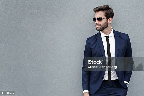 Business Guy On Gray Stock Photo - Download Image Now - 30-34 Years, Adult, Adults Only