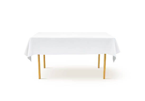istock Bank white tablecloth mockup, clipping path, 611766294